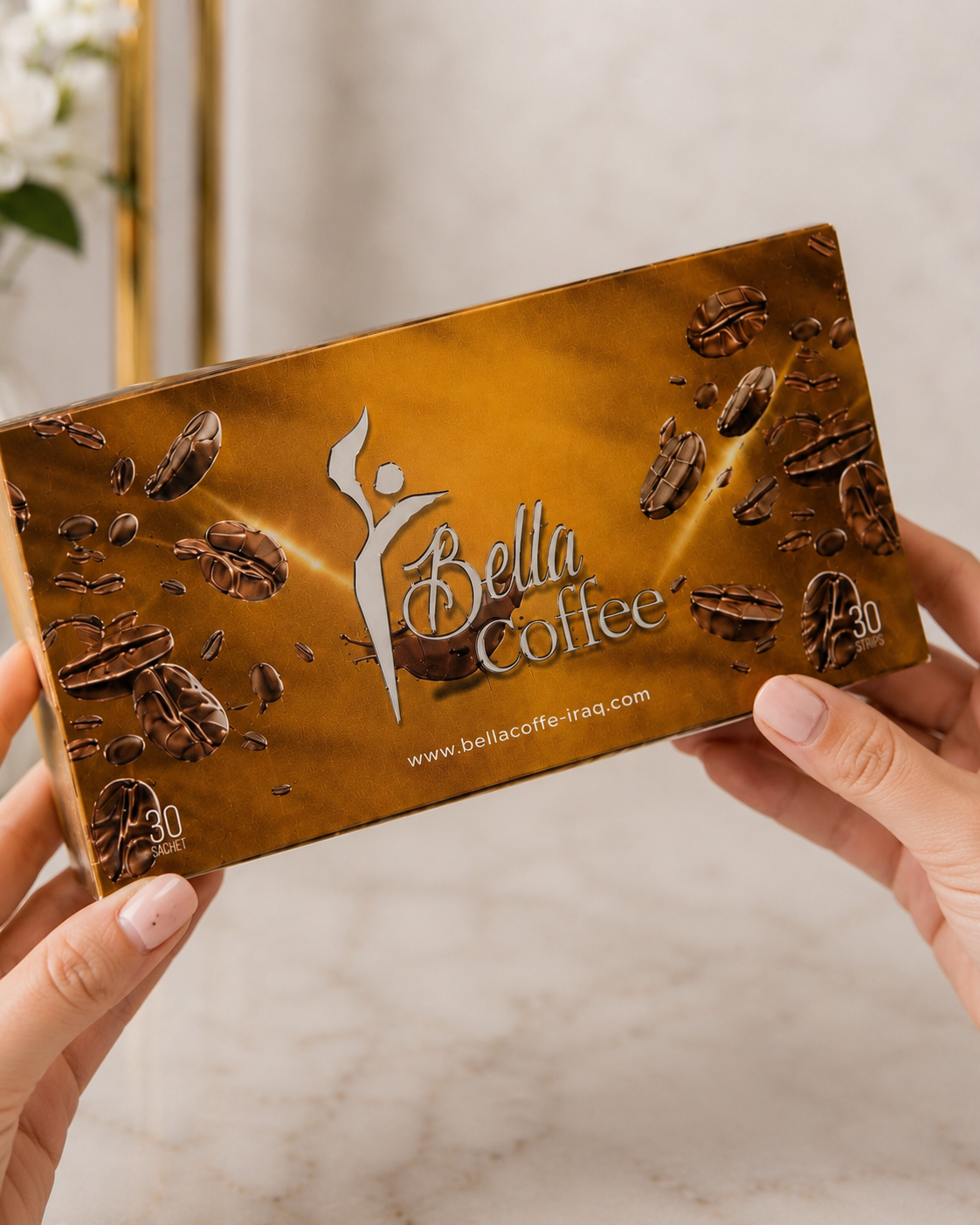 Bella Coffee held in hands